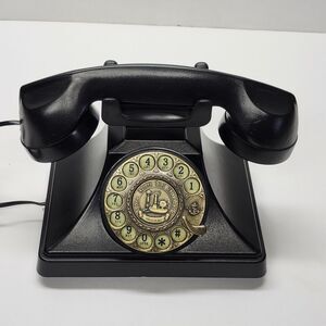 Vintage Style Rotary Dial Telephone Black Antique Retro Desktop Landline Phone